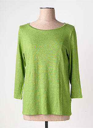 T-shirt manches 3/4 manches 3/4 vert MAJESTIC FILATURES femme