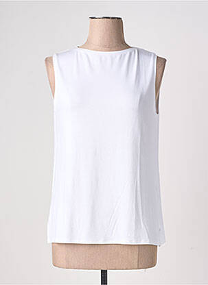 Débardeur stretch sans manche blanc MAJESTIC FILATURES femme