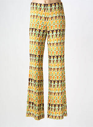 Pantalon large coupe fluide taille normale jaune MALIPARMI femme
