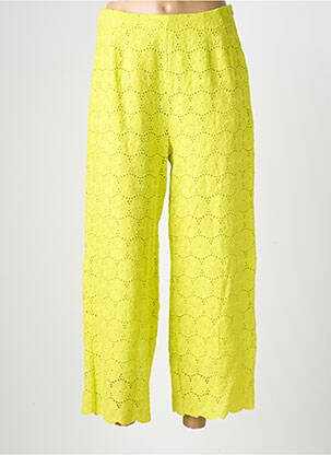 Pantalon 7/8 taille à pinces taille normale jaune MARINA V femme