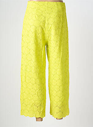 Pantalon 7/8 taille à pinces taille normale jaune MARINA V femme
