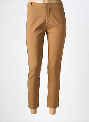 Pantalon 7/8 taille à pinces taille normale marron MARINA V femme