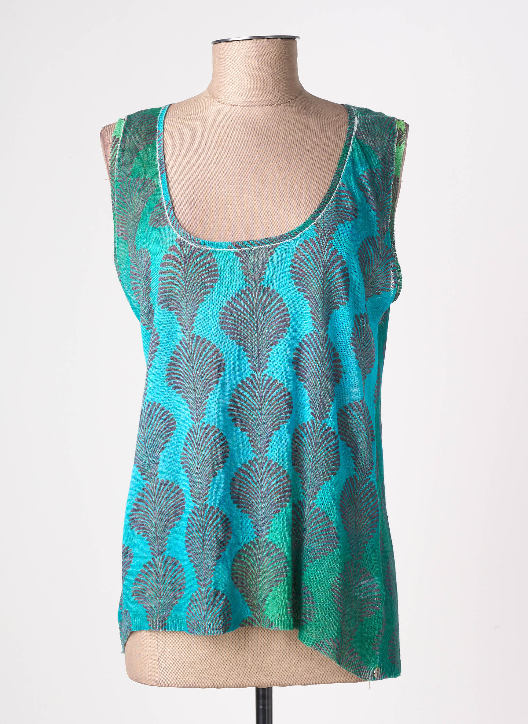 Top stretch sans manche bleu A.POIL femme