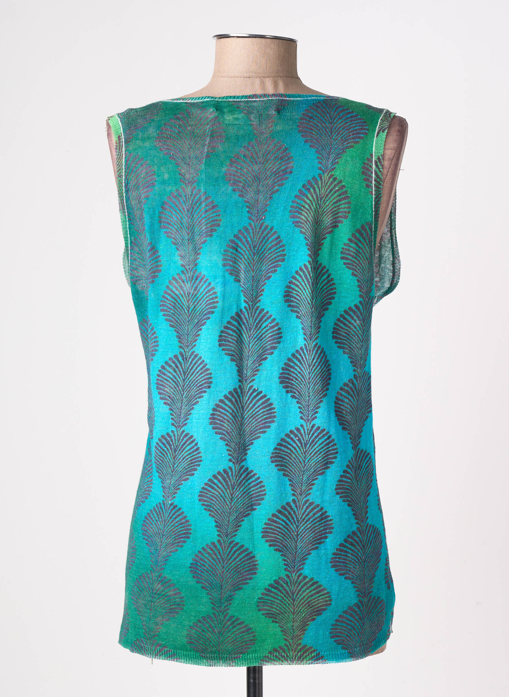 Top stretch sans manche bleu A.POIL femme