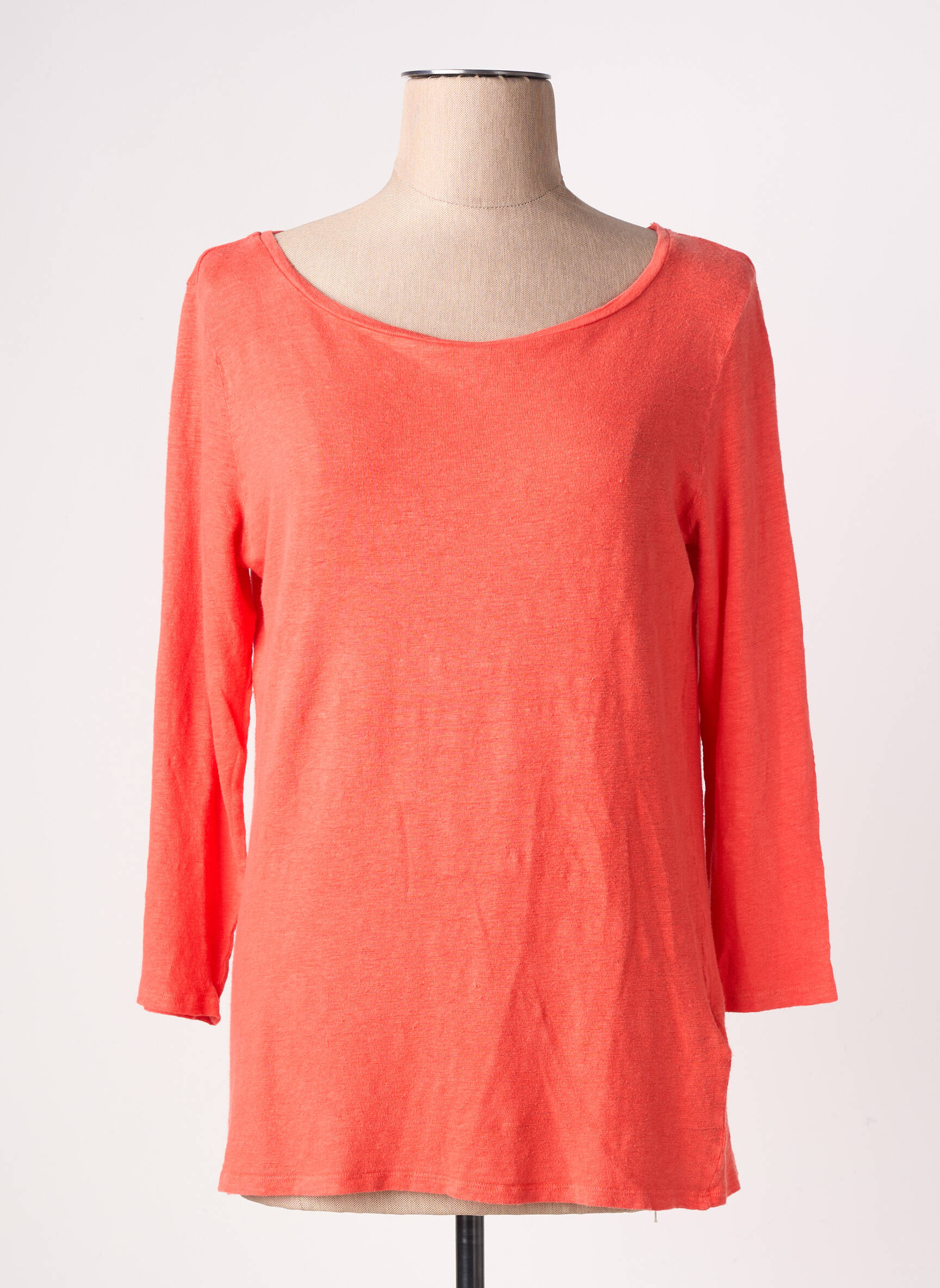 T-shirt manches 3/4 manches 3/4 orange MAJESTIC FILATURES femme