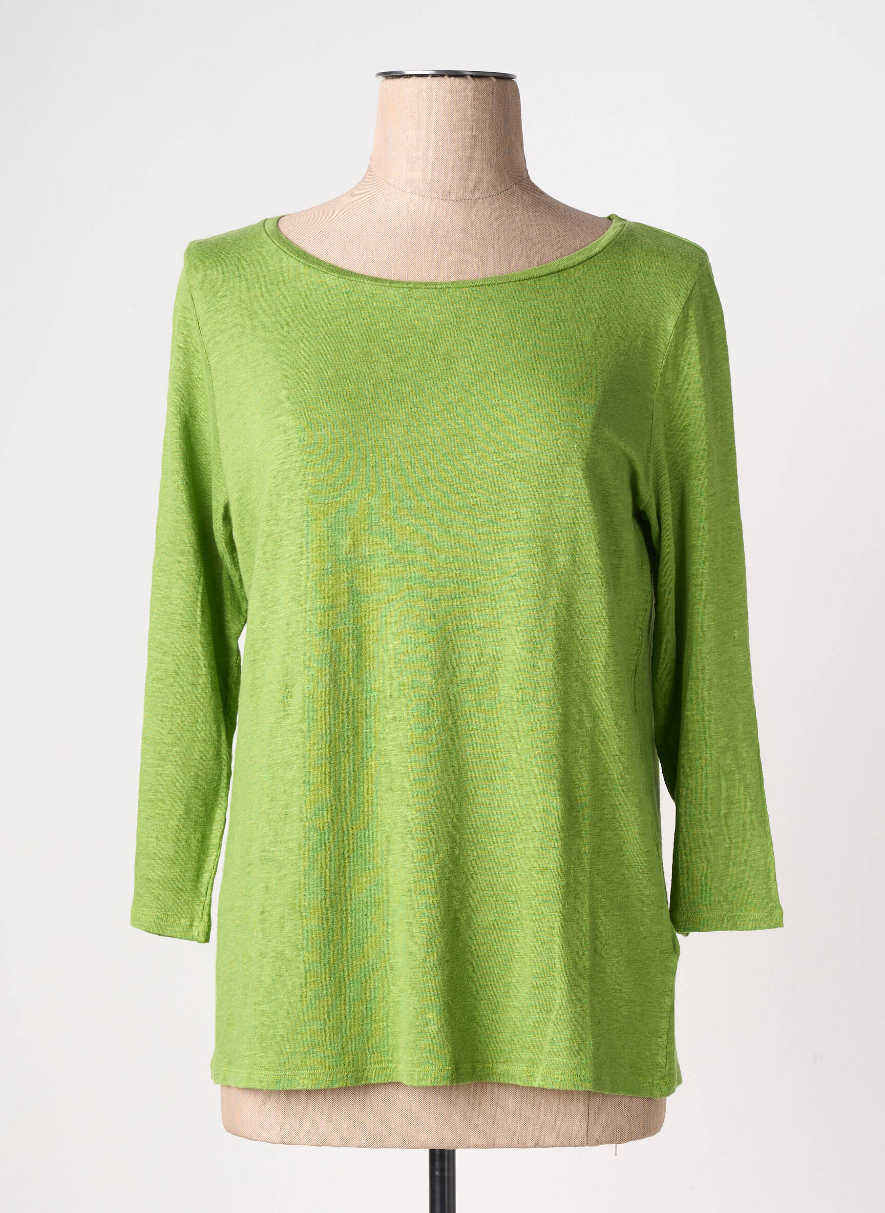 T-shirt manches 3/4 manches 3/4 vert MAJESTIC FILATURES femme