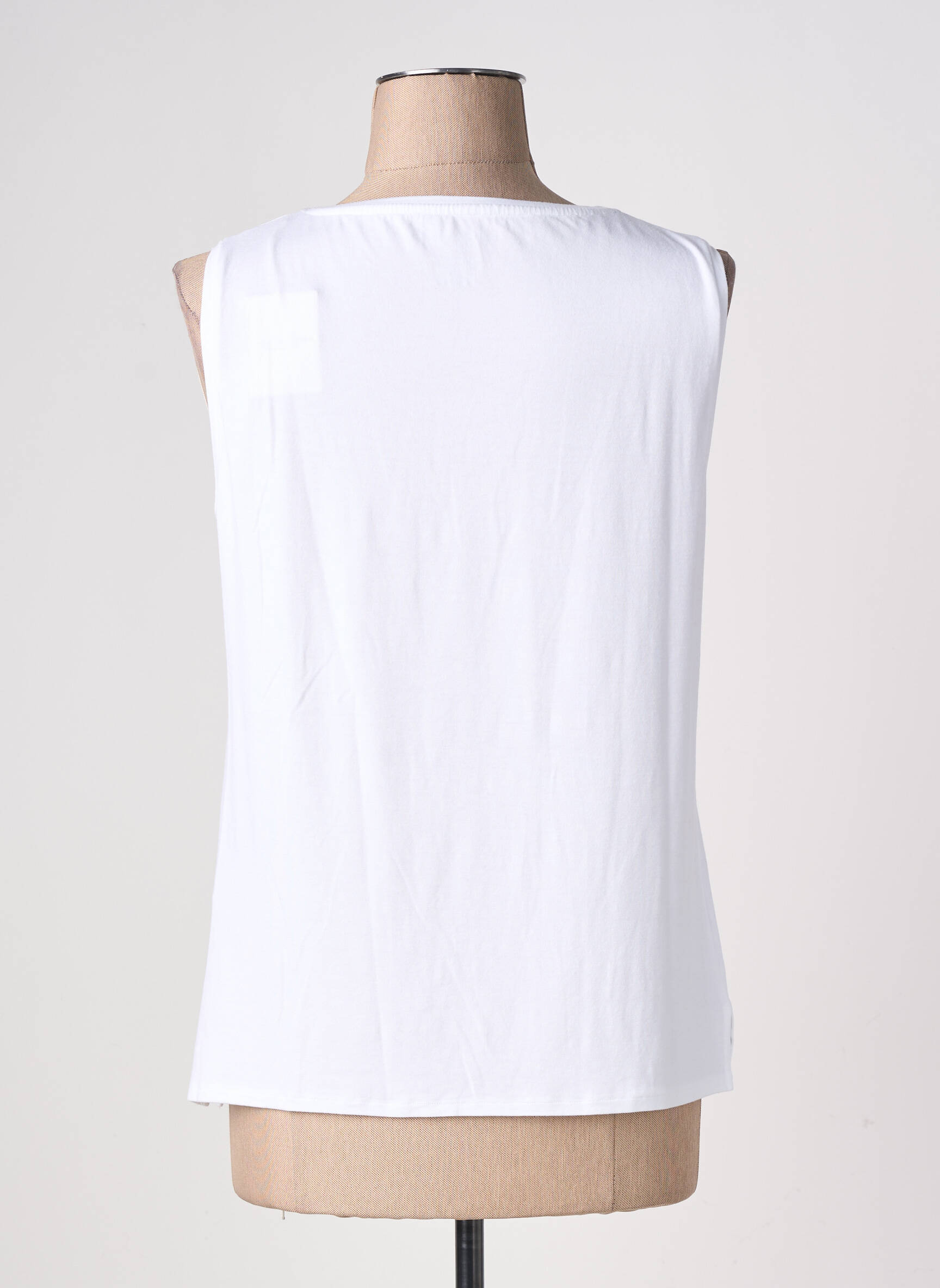 Débardeur stretch sans manche blanc MAJESTIC FILATURES femme