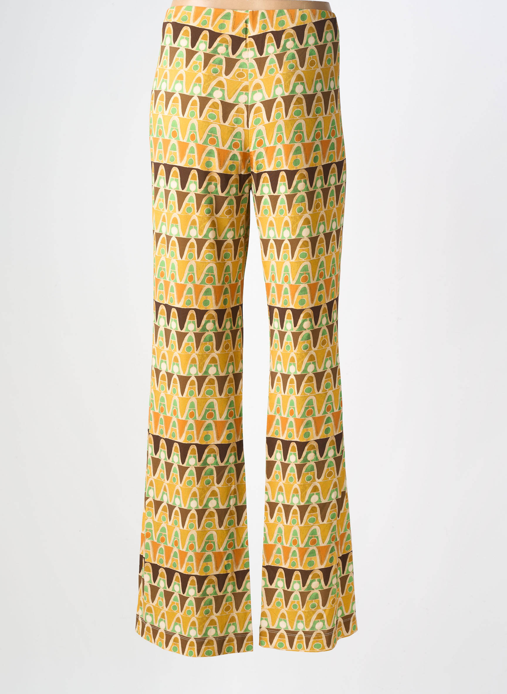 Pantalon large coupe fluide taille normale jaune MALIPARMI femme