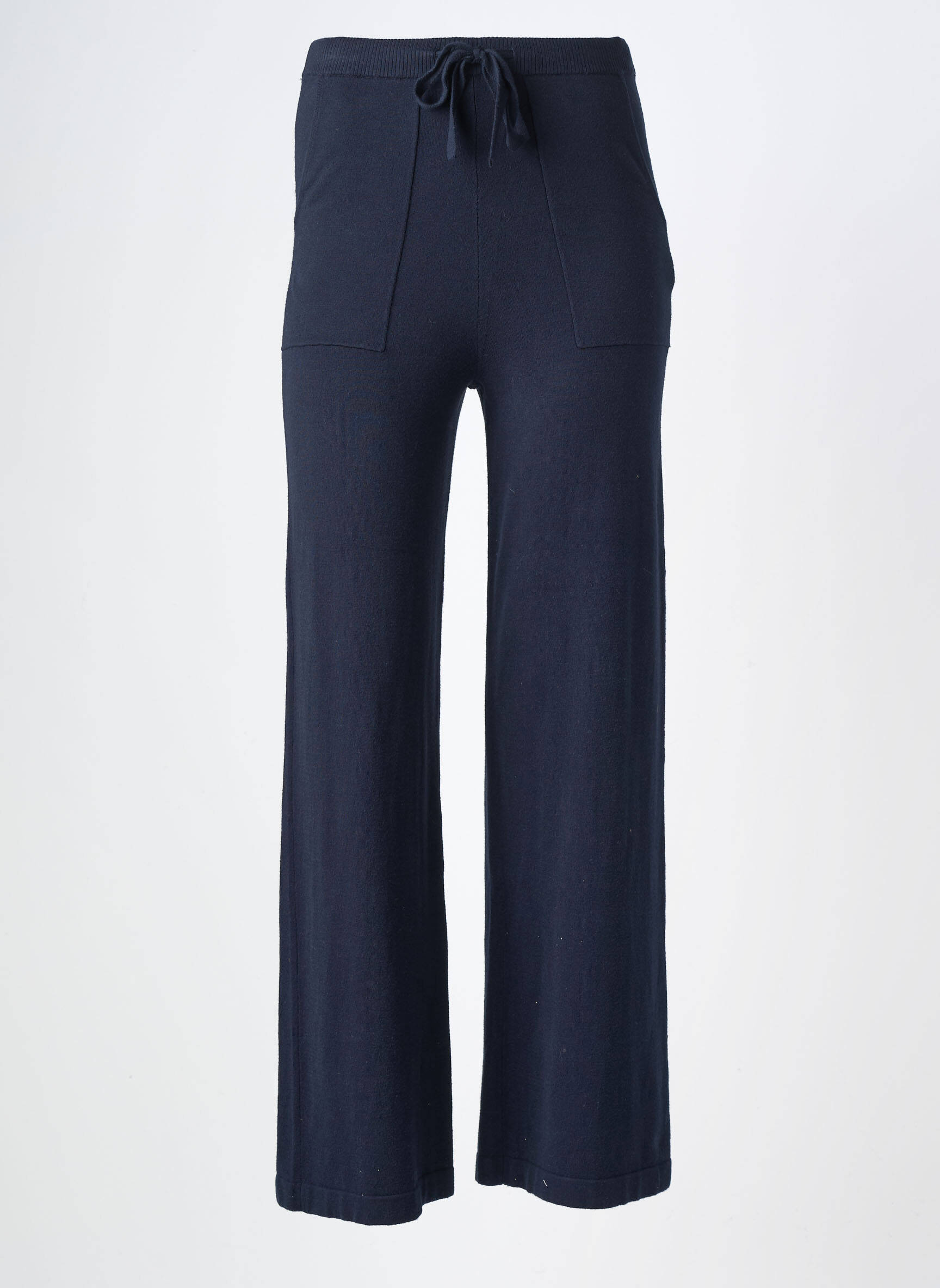 Pantalon large poches taille haute bleu MAJESTIC FILATURES femme