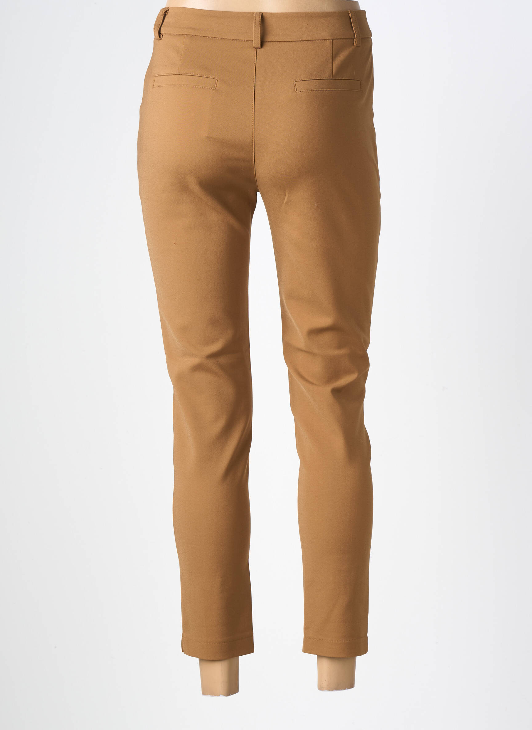 Pantalon 7/8 taille à pinces taille normale marron MARINA V femme