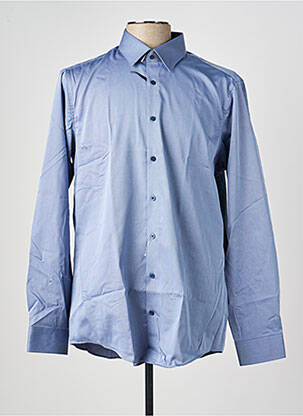 Chemise manches longues coupe droite bleu REDMOND homme