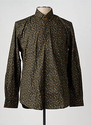 Chemise manches longues imprimé fantaisie vert CAP 10 TEN homme