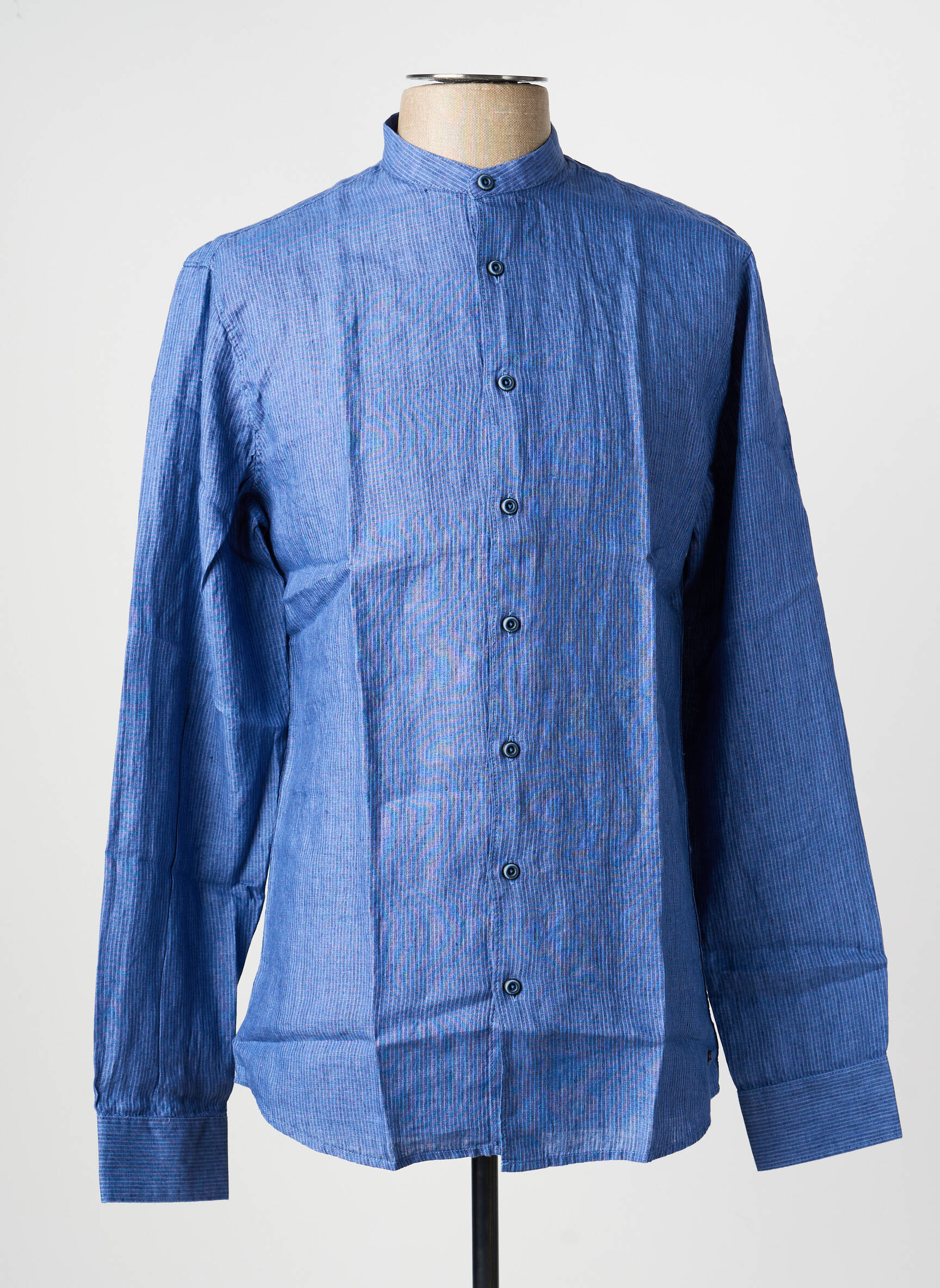 Chemise manches longues coupe droite bleu NO EXCESS homme