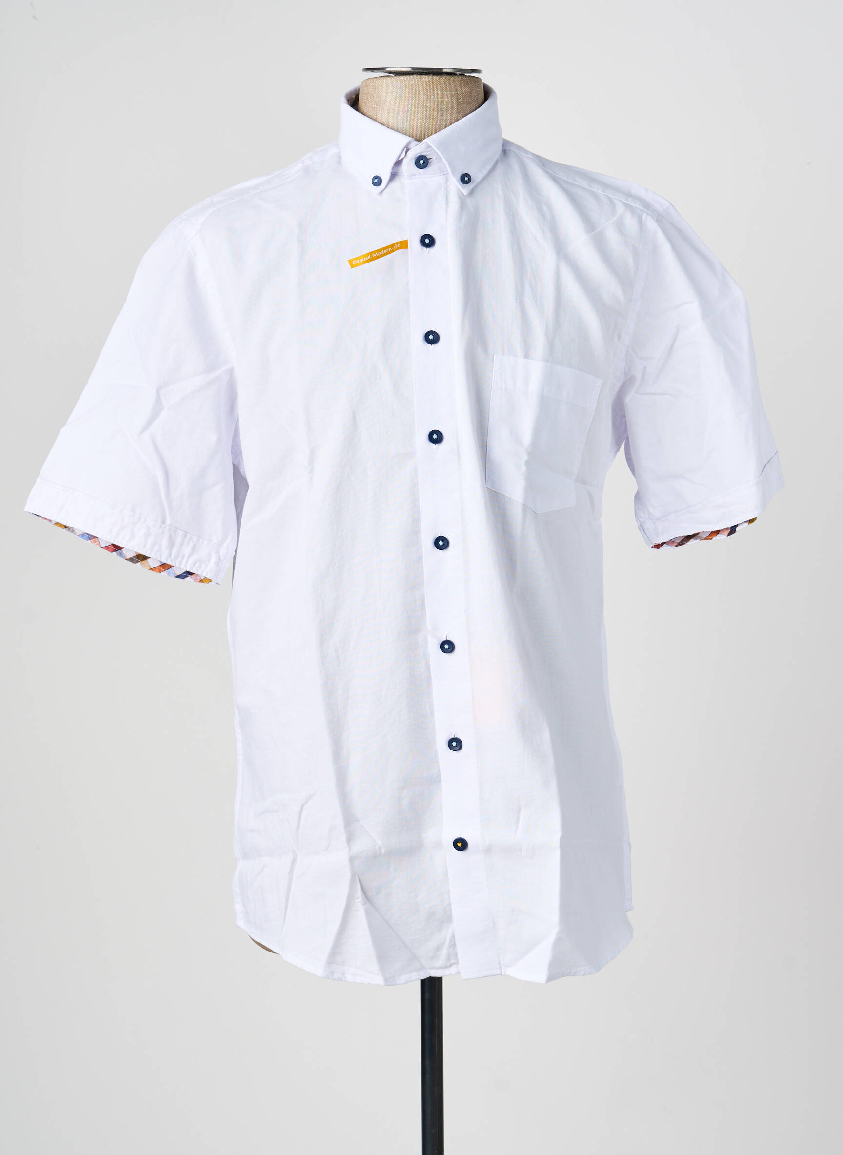 Chemise manches courtes coupe droite blanc REDMOND homme