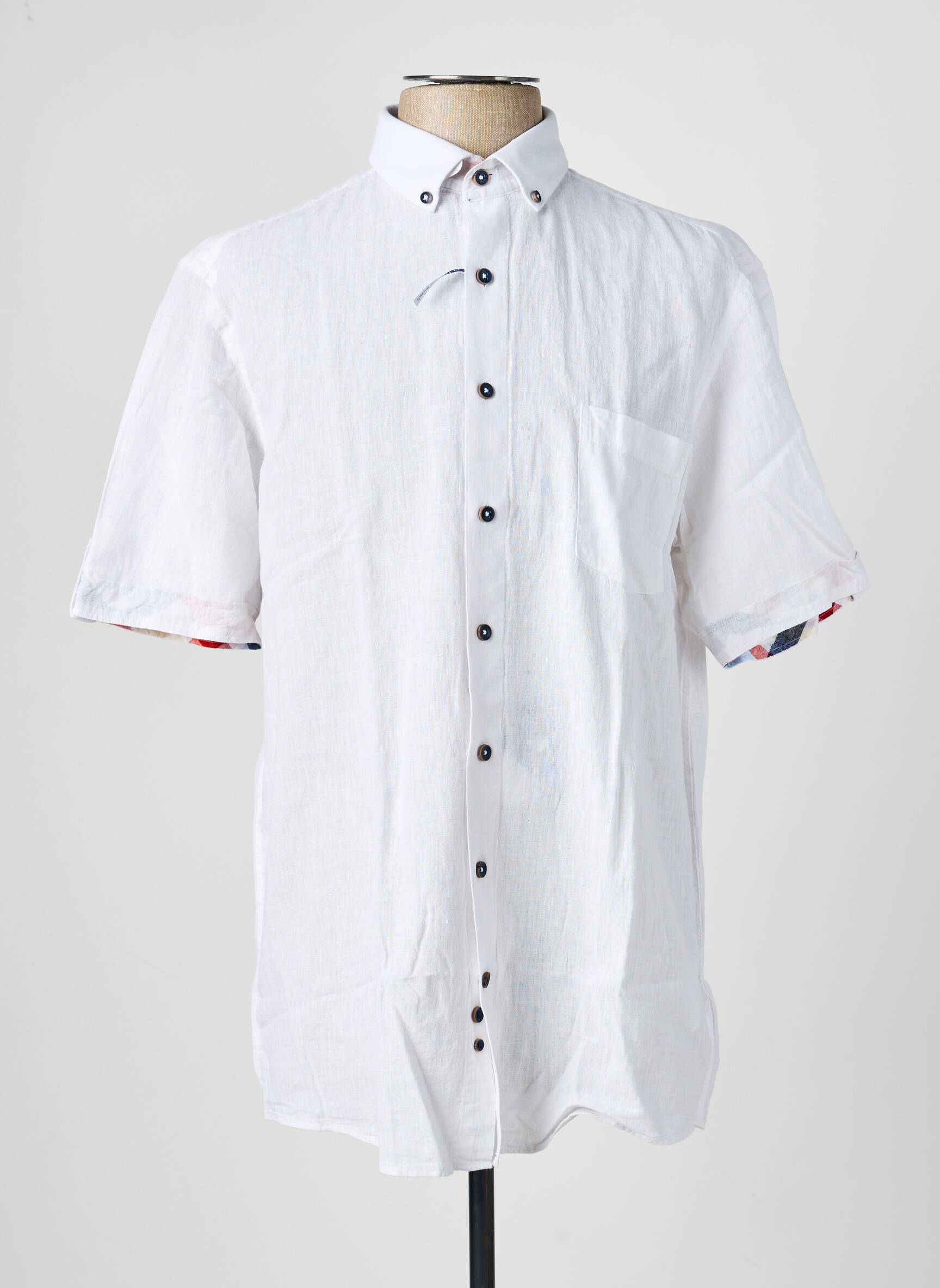 Chemise manches courtes coupe droite blanc REDMOND homme
