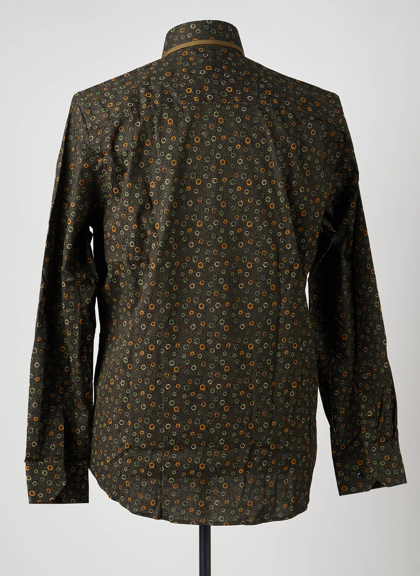 Chemise manches longues imprimé fantaisie vert CAP 10 TEN homme