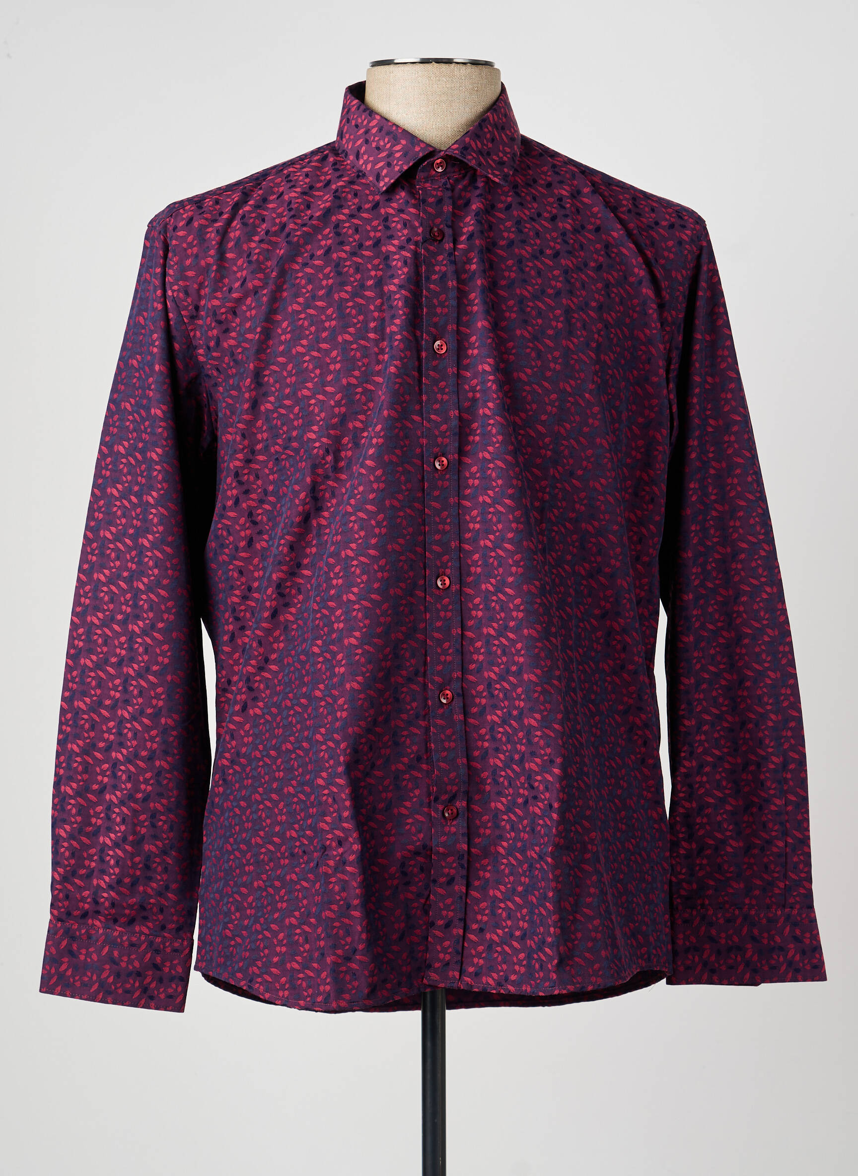 Chemise manches longues imprimé fantaisie violet CAP 10 TEN homme