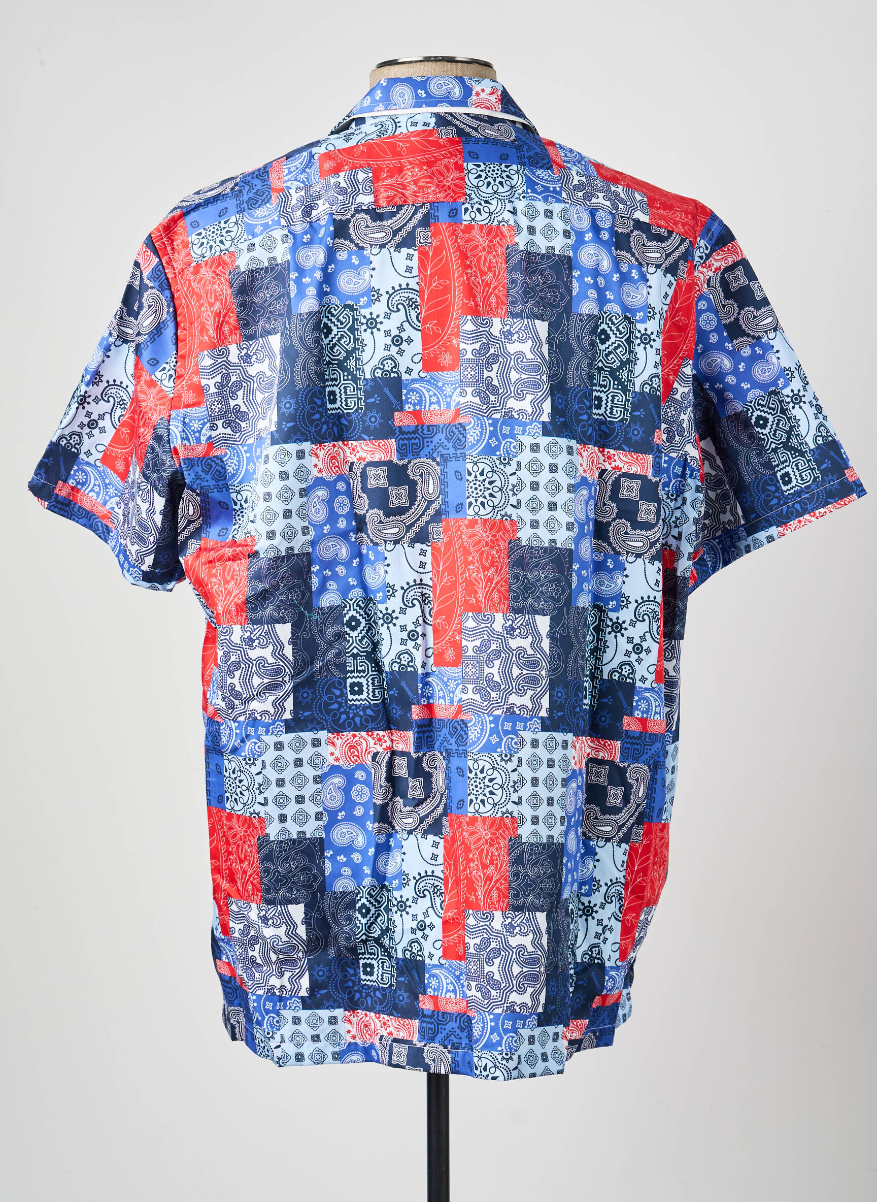 Chemise manches courtes imprimé fantaisie bleu DARIO BELTRAN homme
