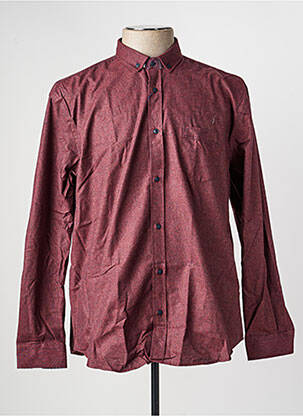 Chemise manches longues coupe droite rouge CAP 10 TEN homme