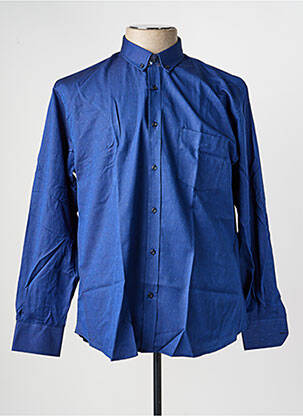 Chemise manches longues coupe droite bleu CAP 10 TEN homme