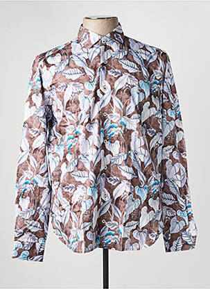 Chemise manches longues imprimé fantaisie marron DARIO BELTRAN homme