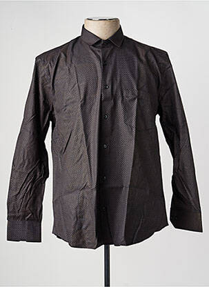 Chemise manches longues imprimé fantaisie noir CAP 10 TEN homme