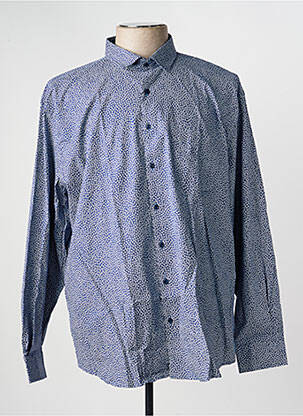Chemise manches longues coupe droite bleu CAP 10 TEN homme