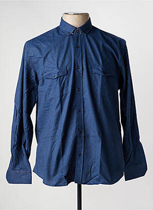 Chemise manches longues poches bleu CAP 10 TEN homme