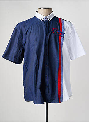 Chemise manches courtes coupe droite bleu CAP 10 TEN homme