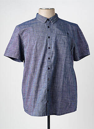 Chemise manches courtes coupe droite bleu ELLE EST OU LA MER homme