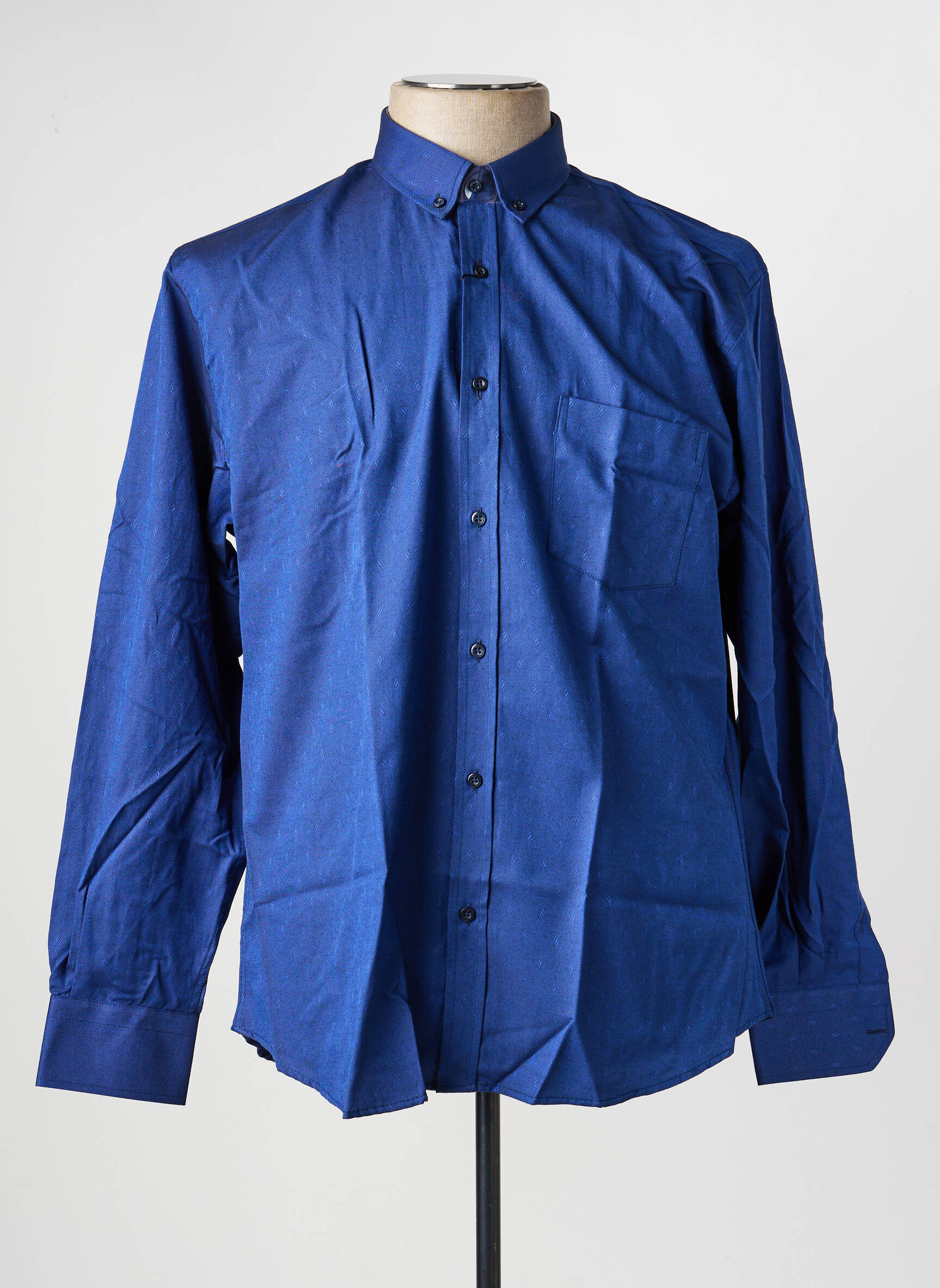 Chemise manches longues coupe droite bleu CAP 10 TEN homme
