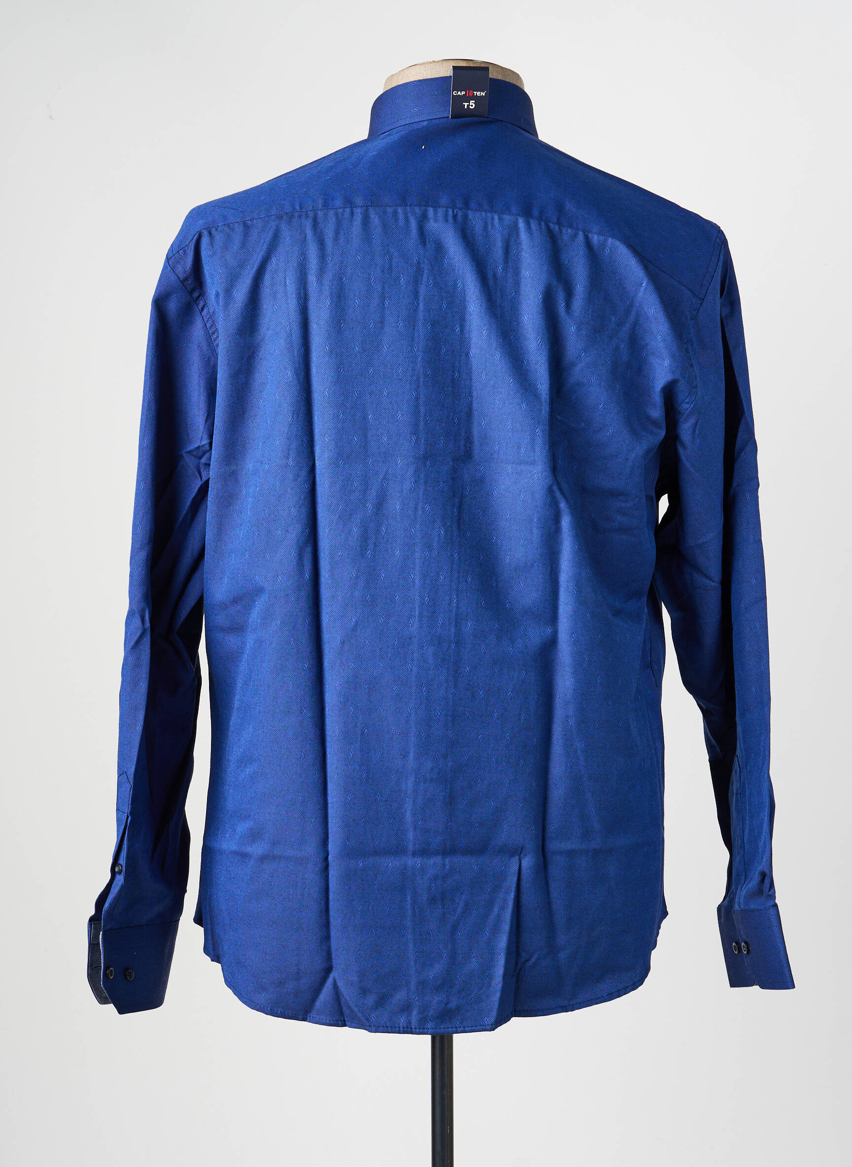 Chemise manches longues coupe droite bleu CAP 10 TEN homme