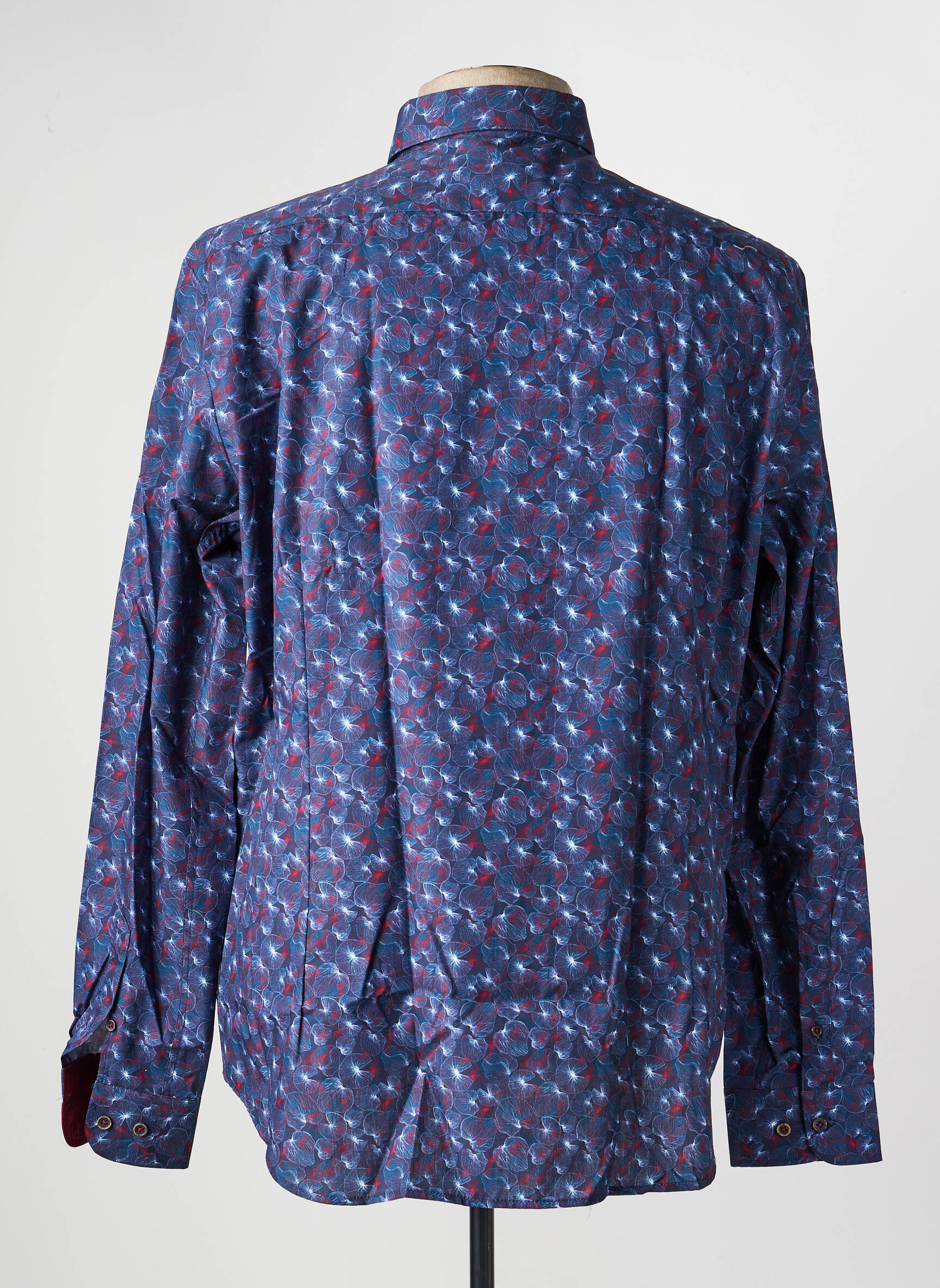 Chemise manches longues imprimé fantaisie bleu DARIO BELTRAN homme