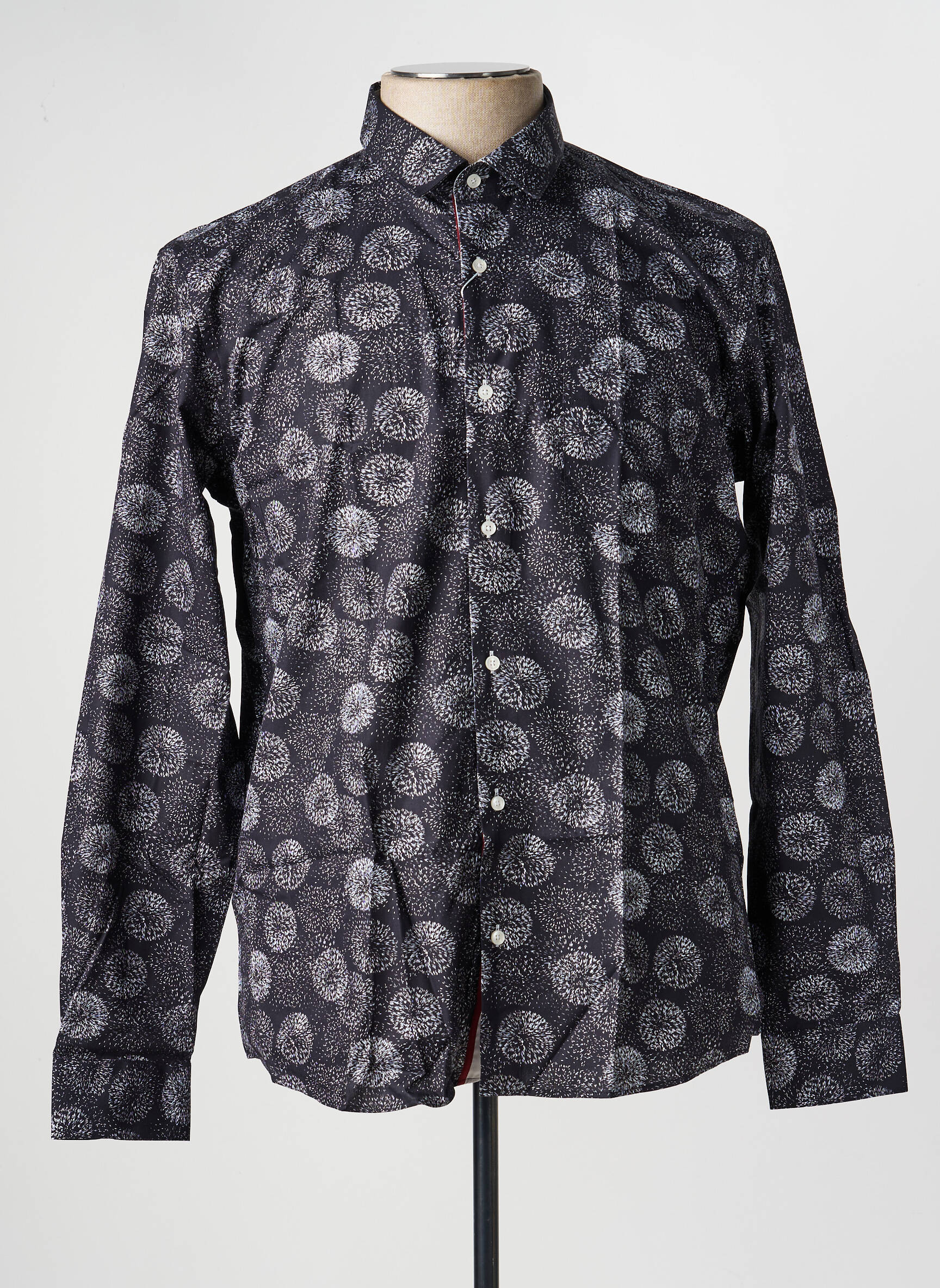 Chemise manches longues imprimé fantaisie noir FOXX homme