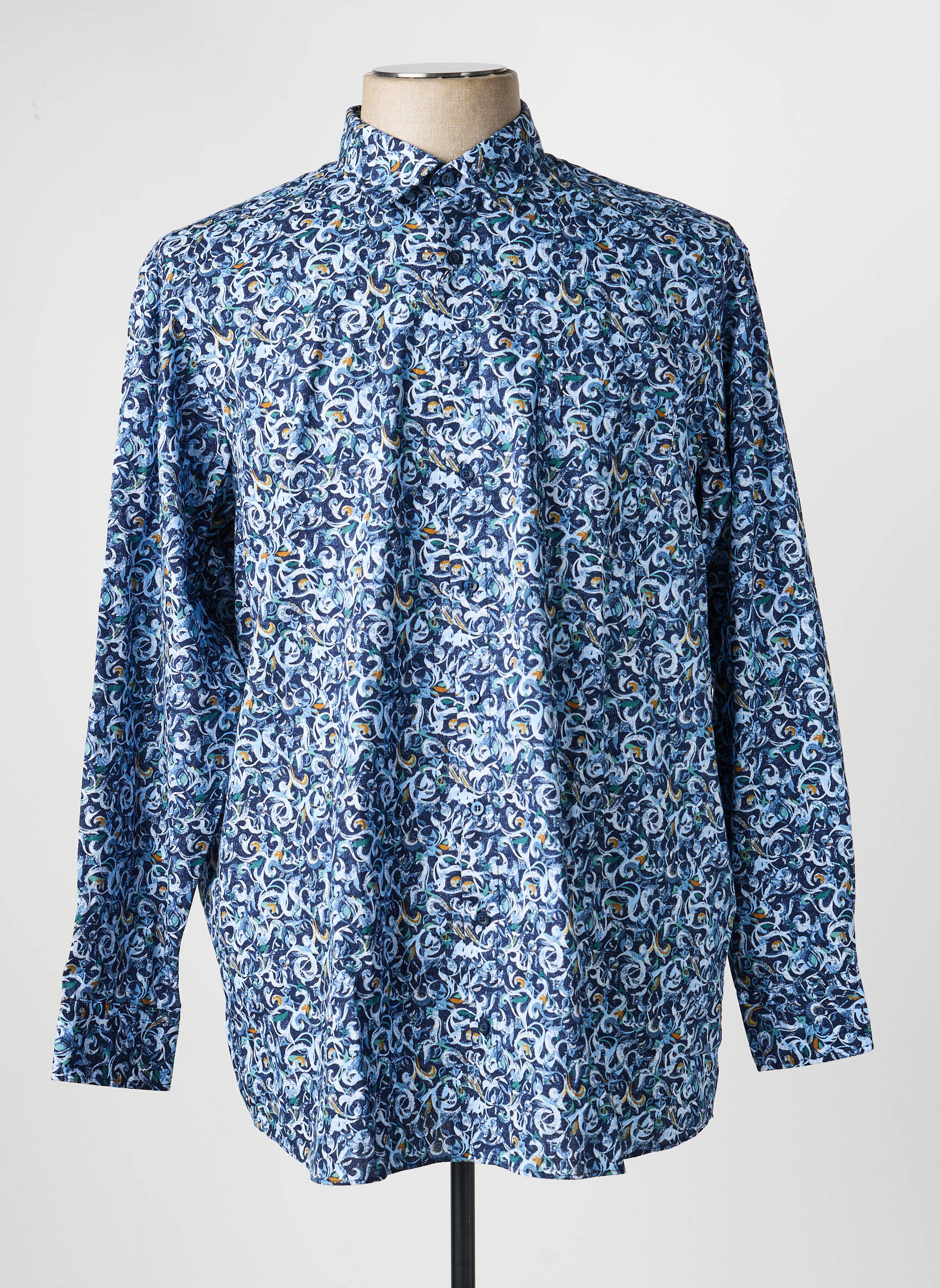 Chemise manches longues imprimé fantaisie bleu MARVELIS homme