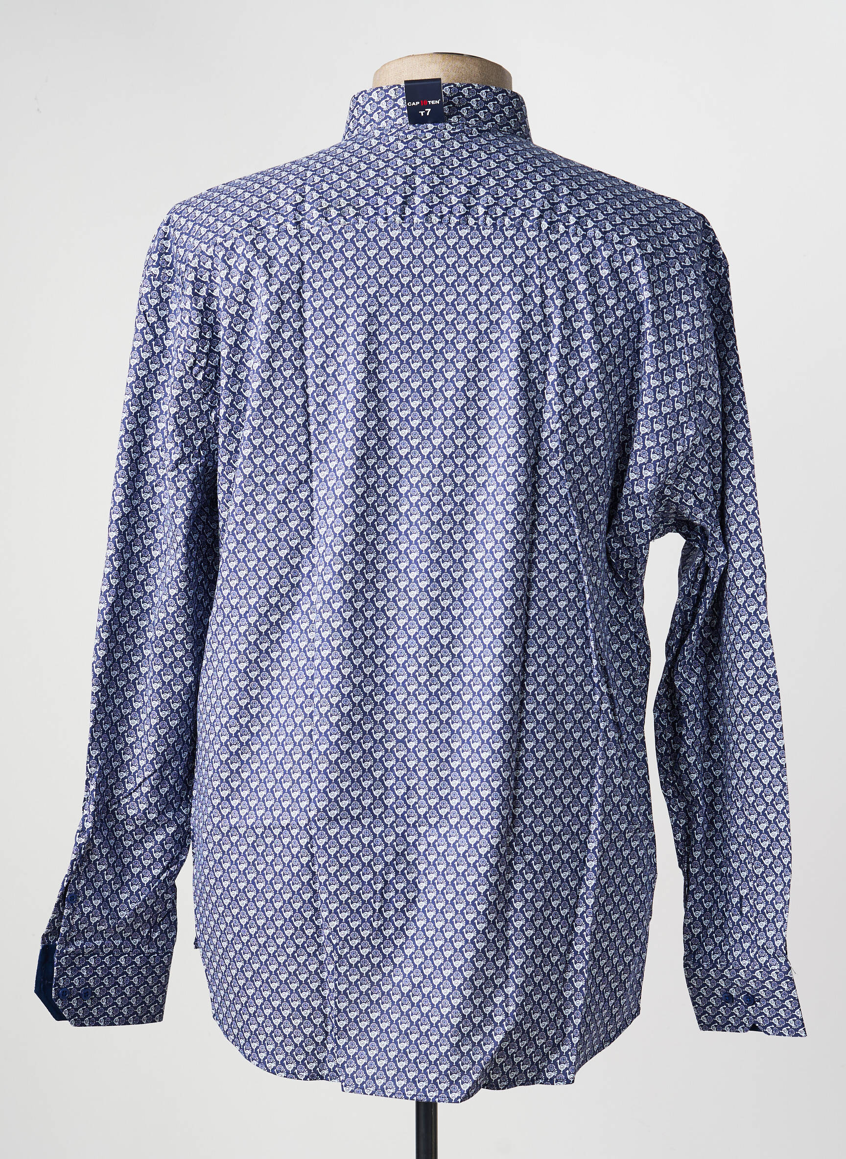 Chemise manches longues imprimé fantaisie bleu CAP 10 TEN homme