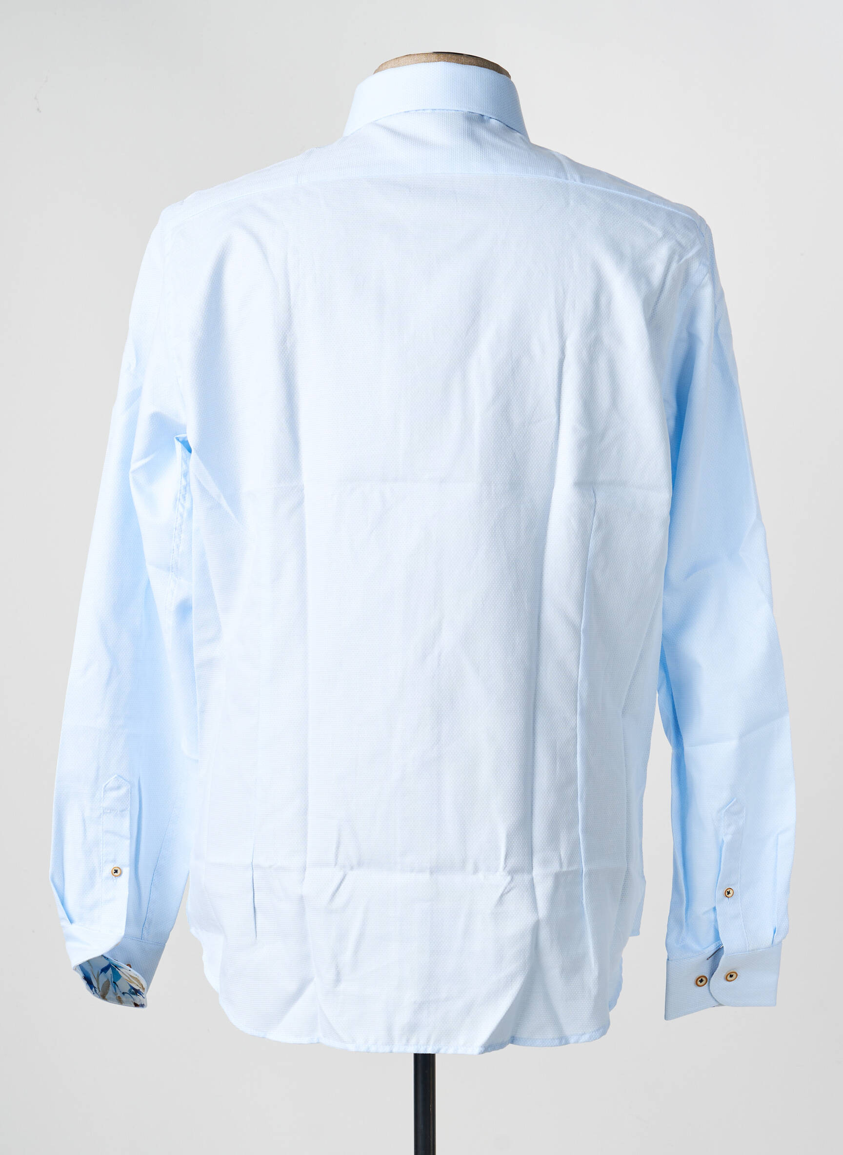 Chemise manches longues coupe droite bleu DARIO BELTRAN homme