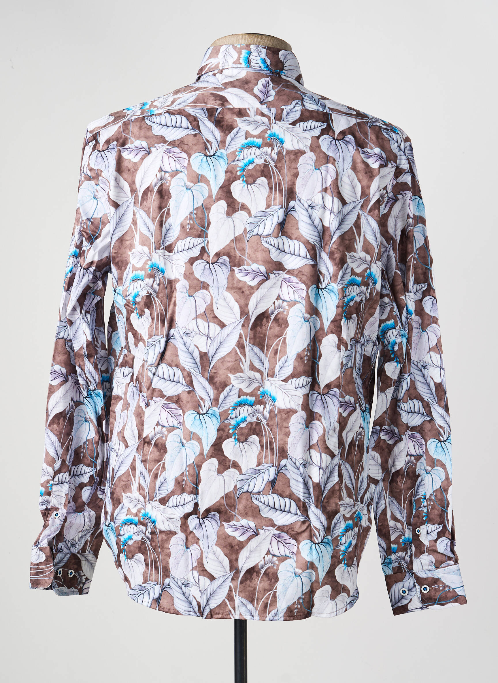 Chemise manches longues imprimé fantaisie marron DARIO BELTRAN homme
