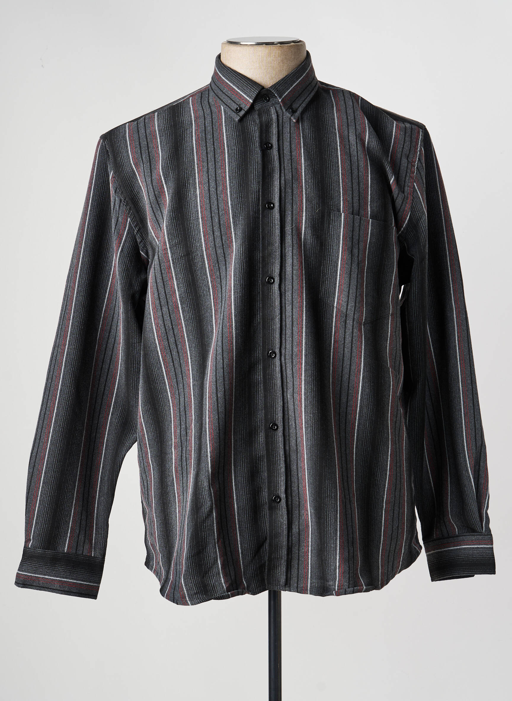 Chemise manches longues poches gris CAP 10 TEN homme