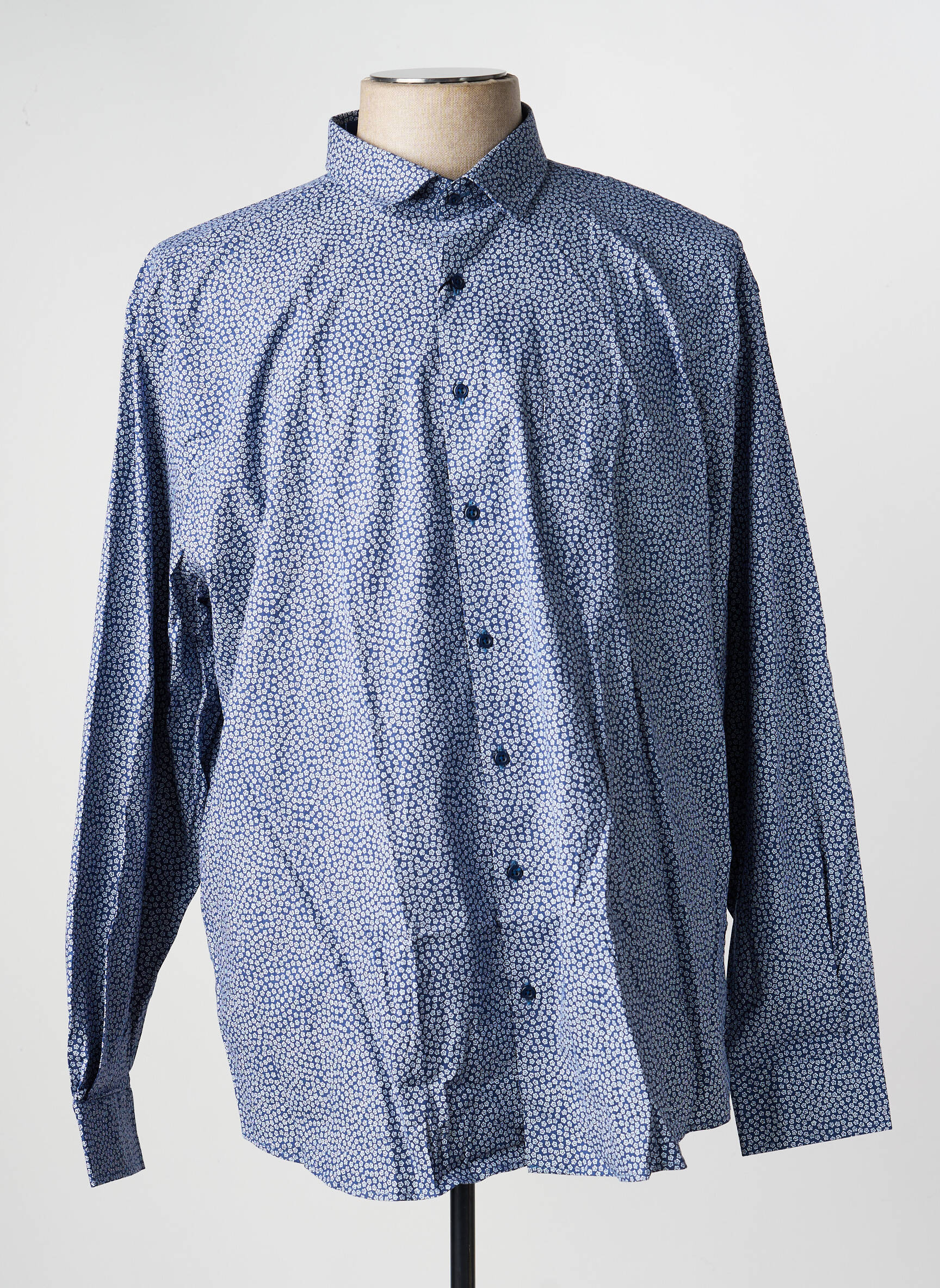 Chemise manches longues coupe droite bleu CAP 10 TEN homme