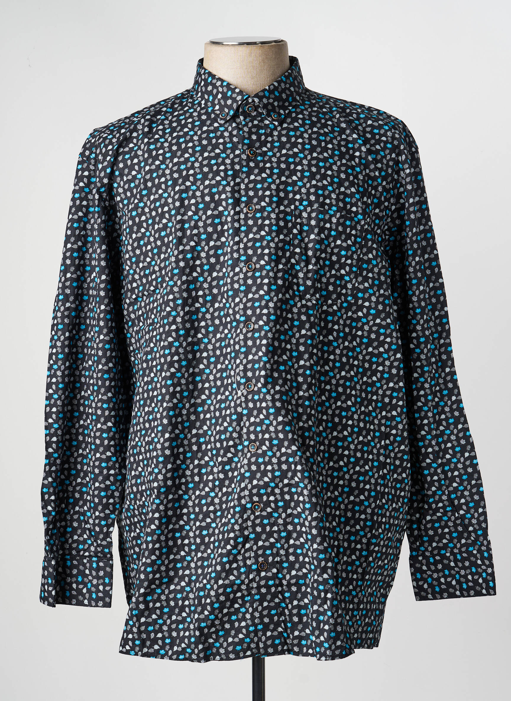 Chemise manches longues imprimé fantaisie noir REDMOND homme