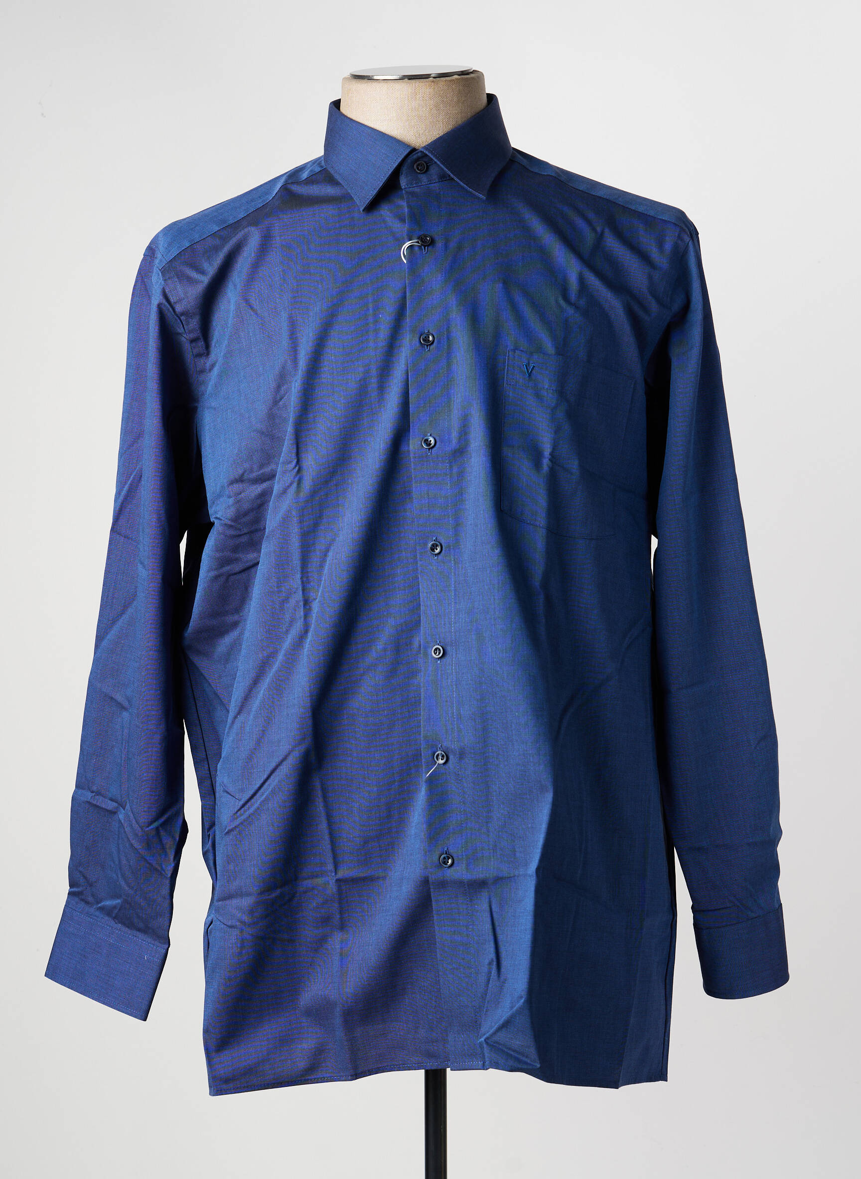 Chemise manches longues poches bleu MARVELIS homme