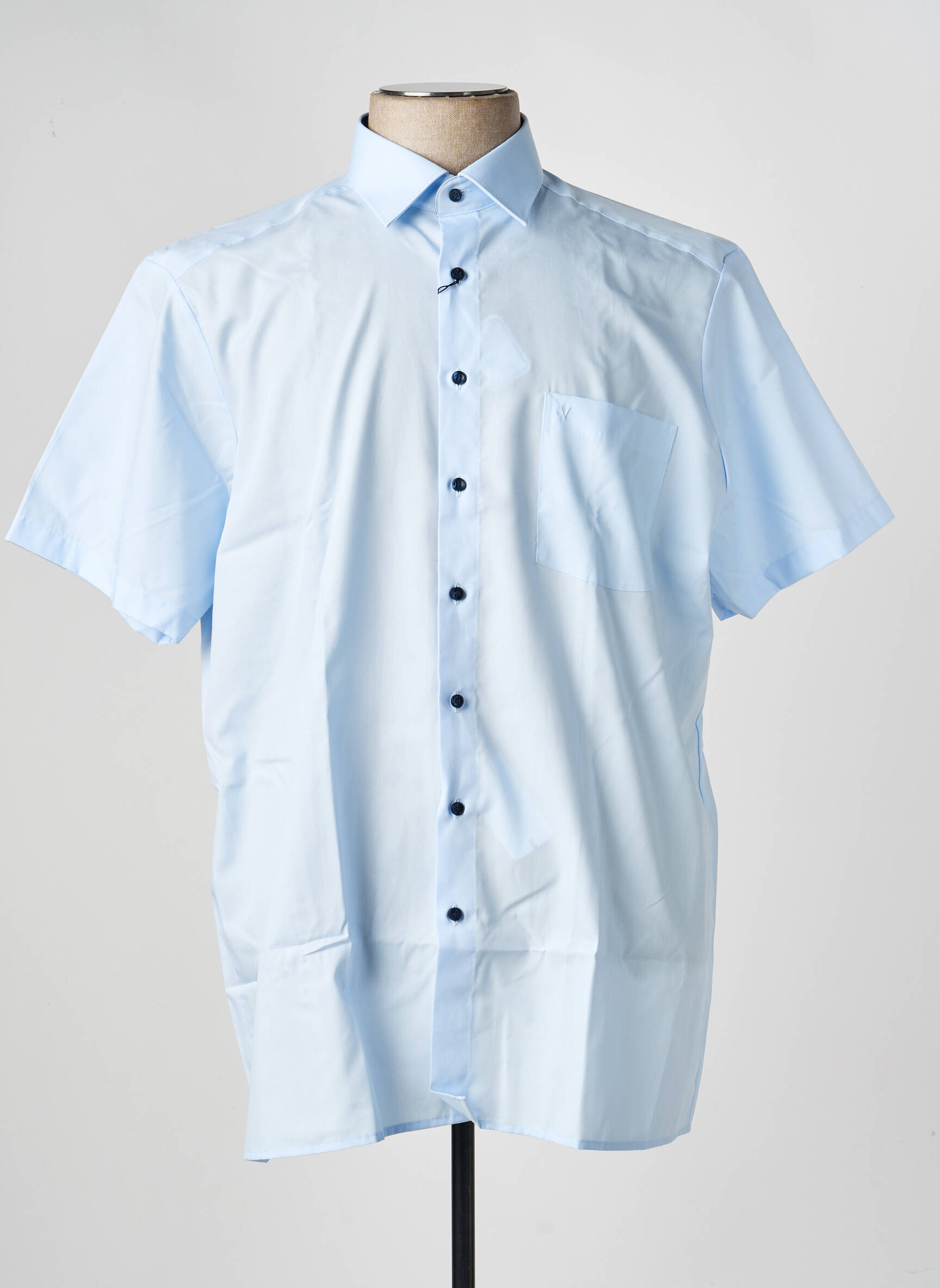 Chemise manches courtes coupe droite bleu MARVELIS homme