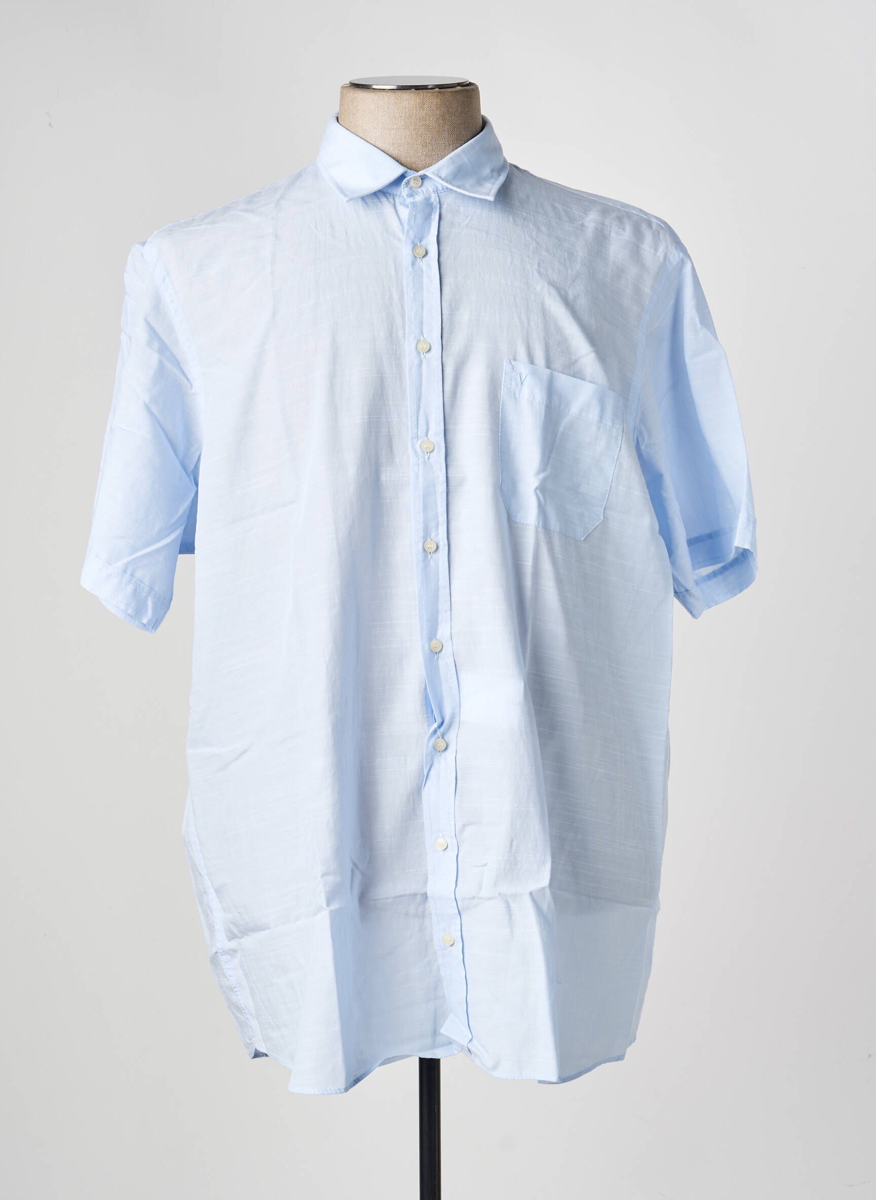 Chemise manches courtes poches bleu MARVELIS homme
