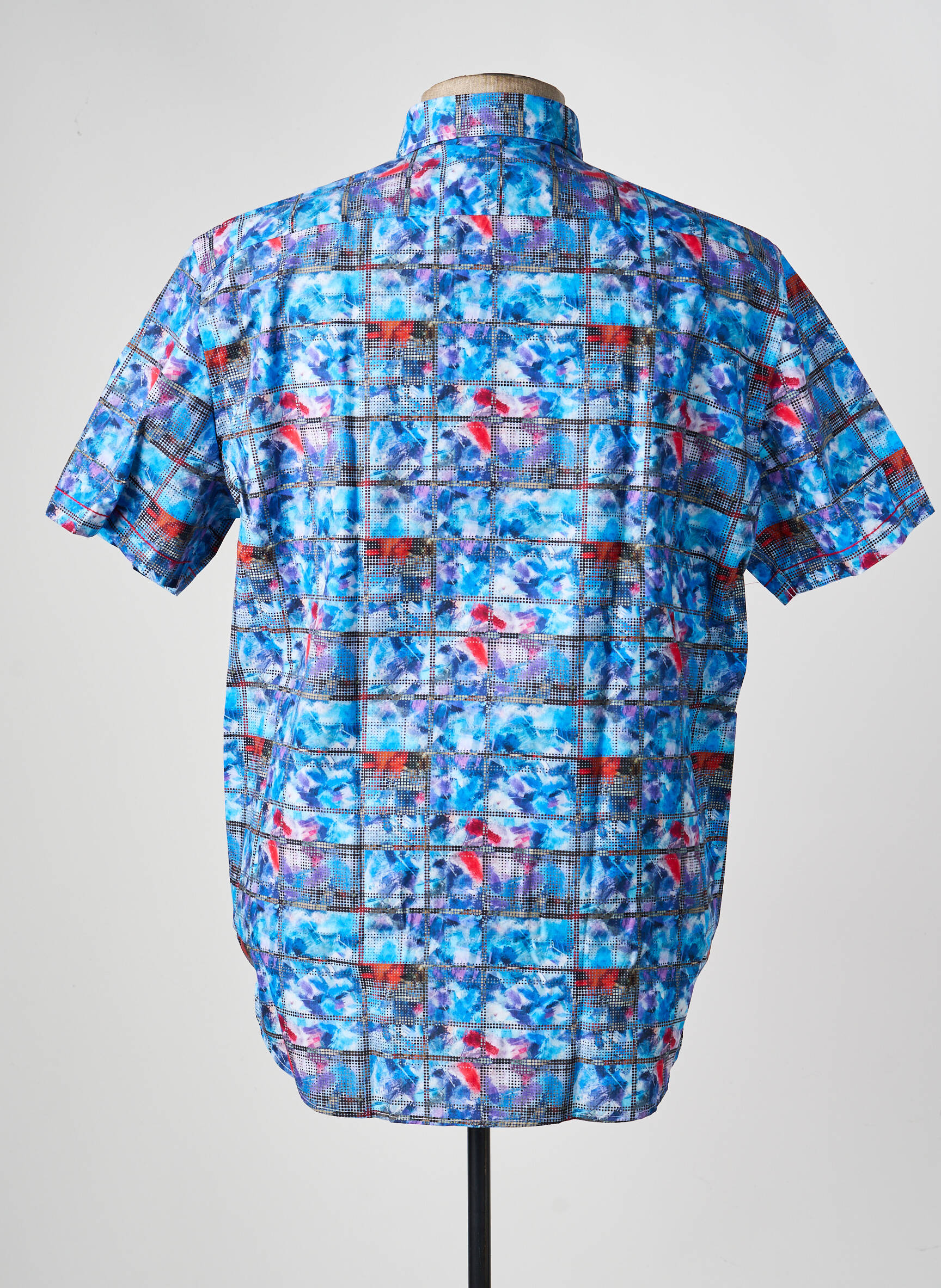 Chemise manches courtes imprimé fantaisie bleu DARIO BELTRAN homme