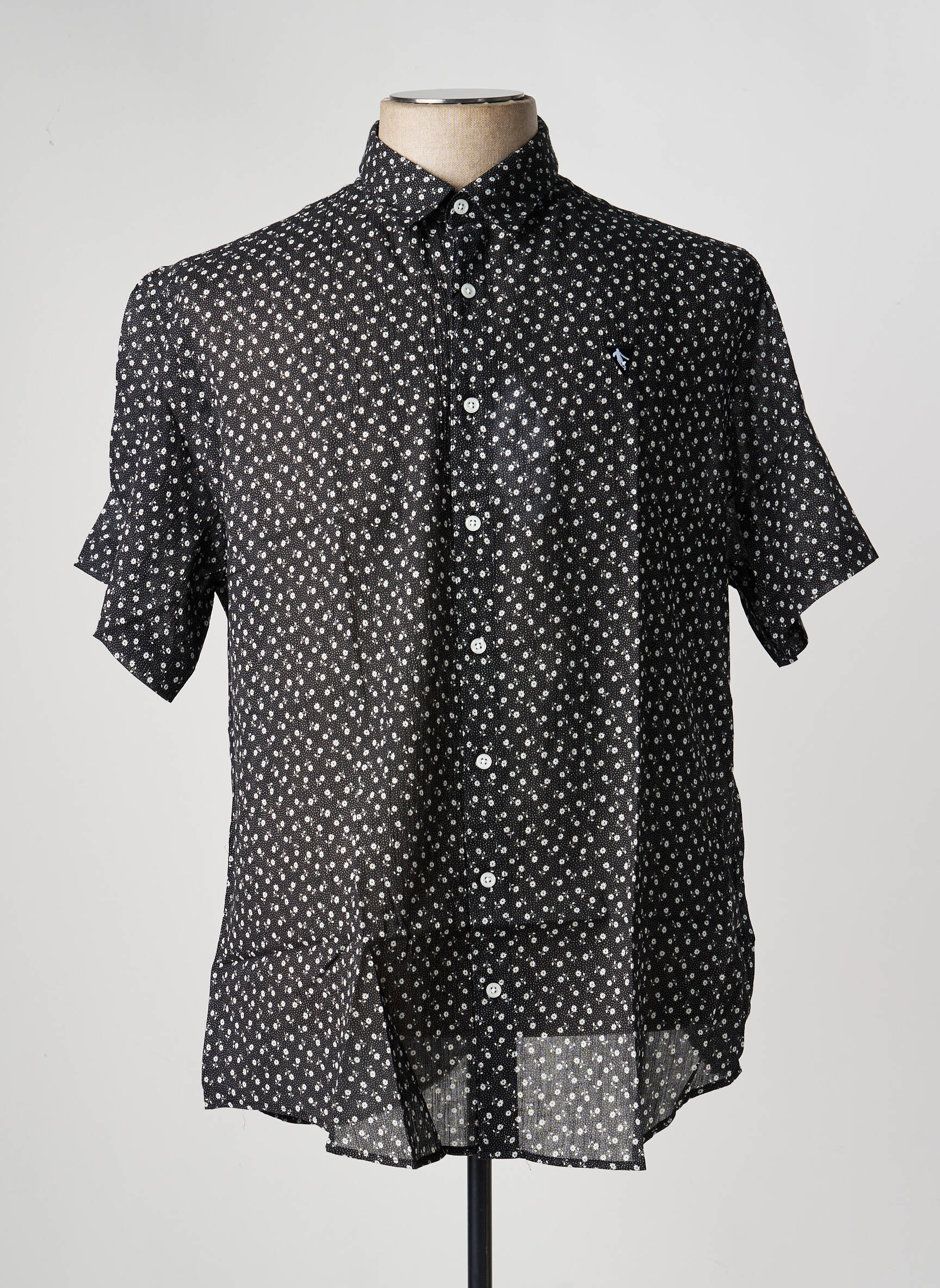 Chemise manches courtes fermeture boutonnée sur le devant noir CAMBERABERO homme