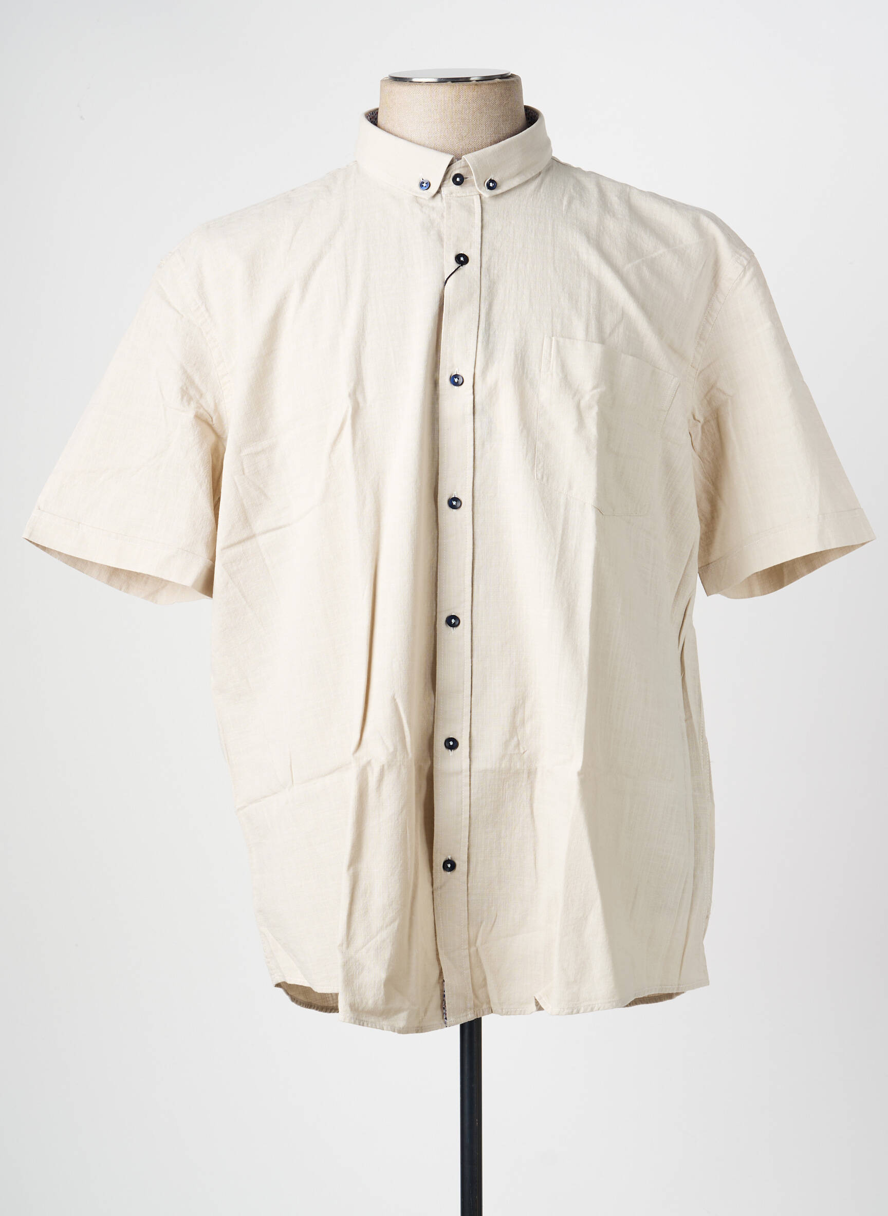 Chemise manches courtes coupe droite beige CAP 10 TEN homme