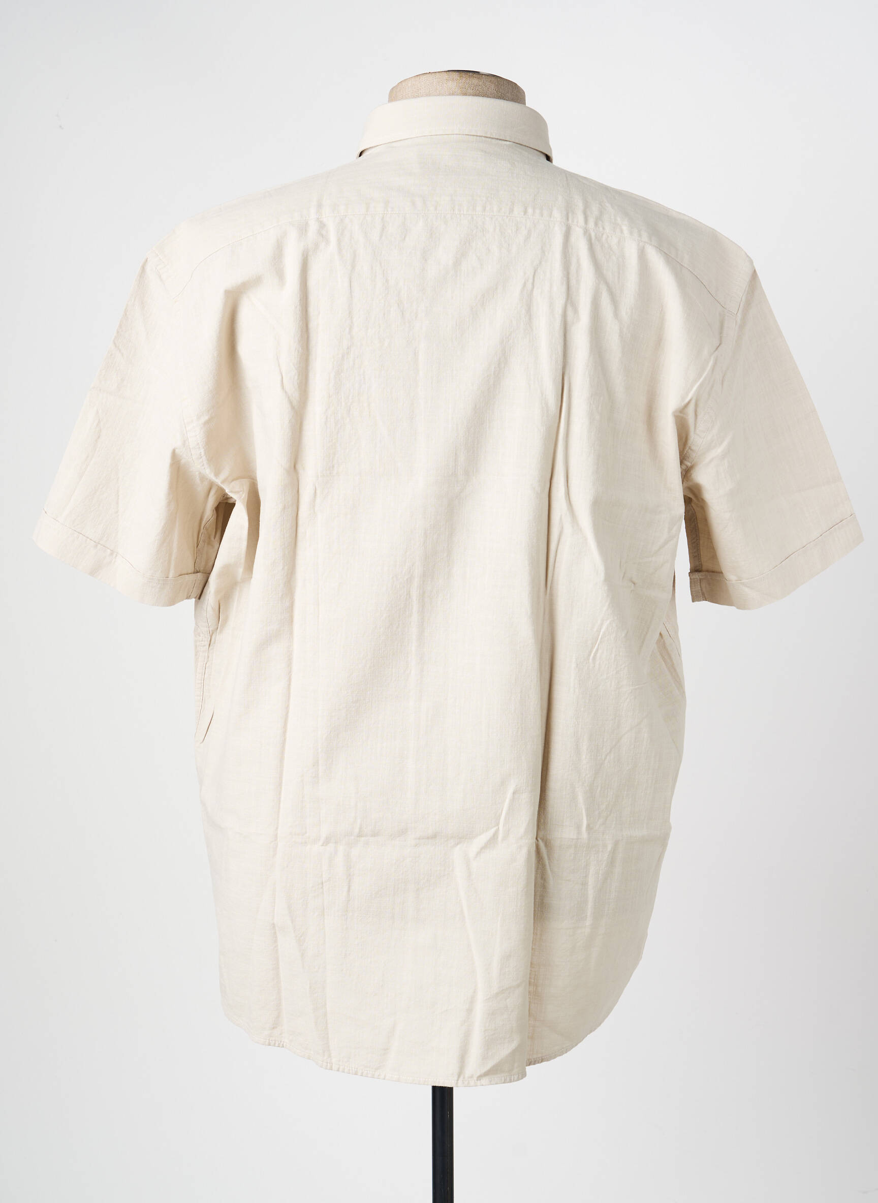 Chemise manches courtes coupe droite beige CAP 10 TEN homme