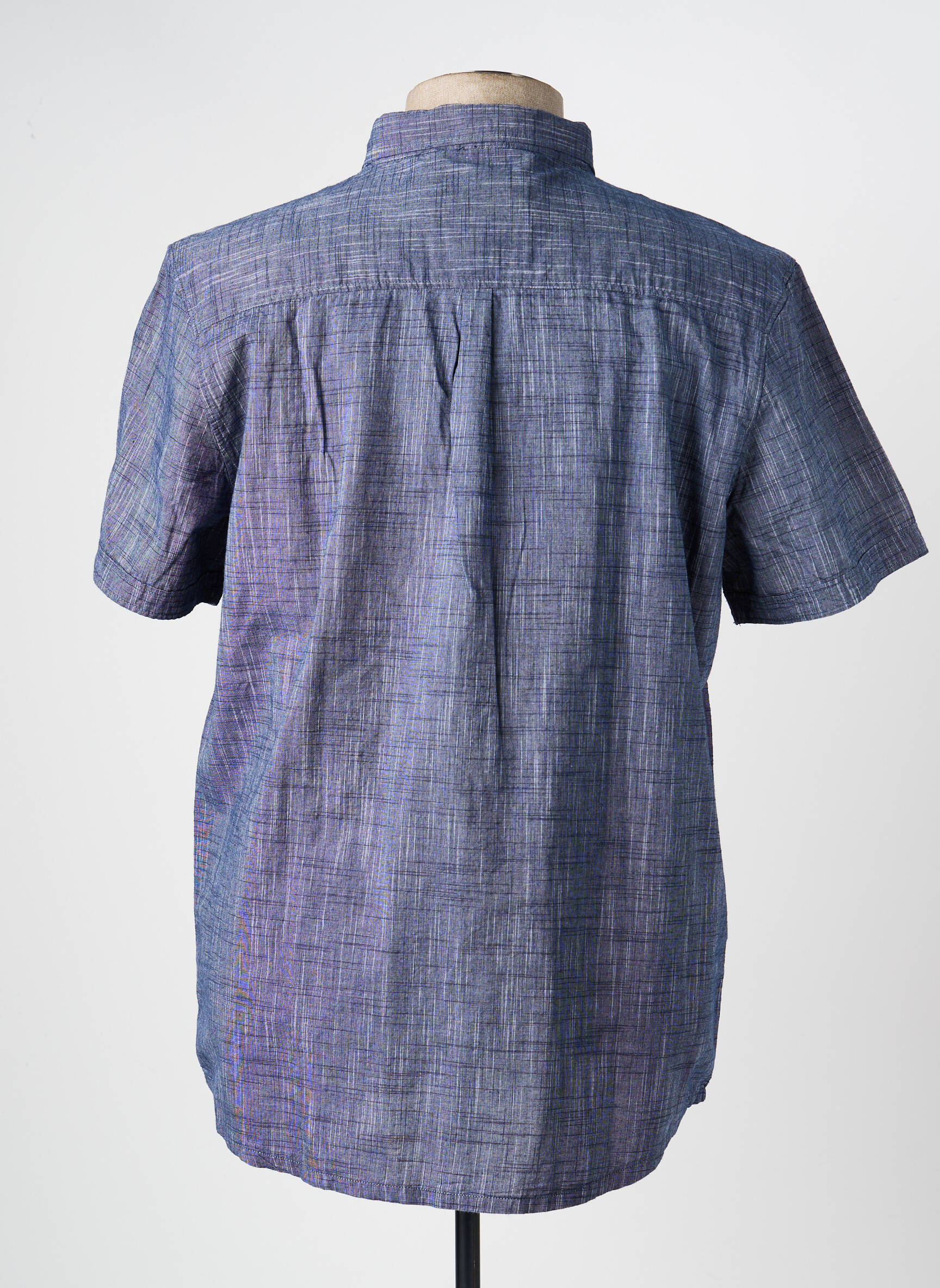 Chemise manches courtes coupe droite bleu ELLE EST OU LA MER homme