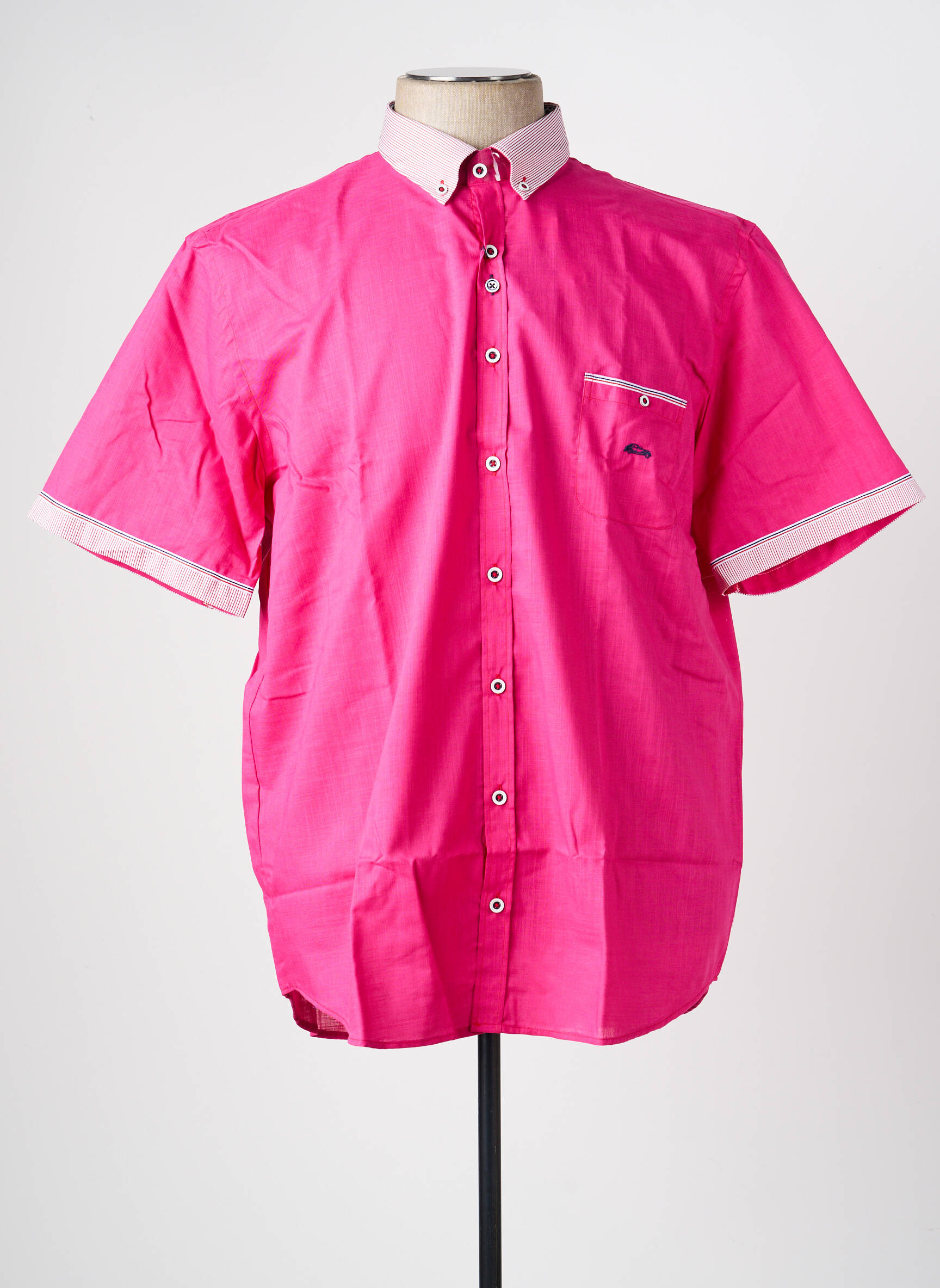 Chemise manches courtes poches rose DARIO BELTRAN homme